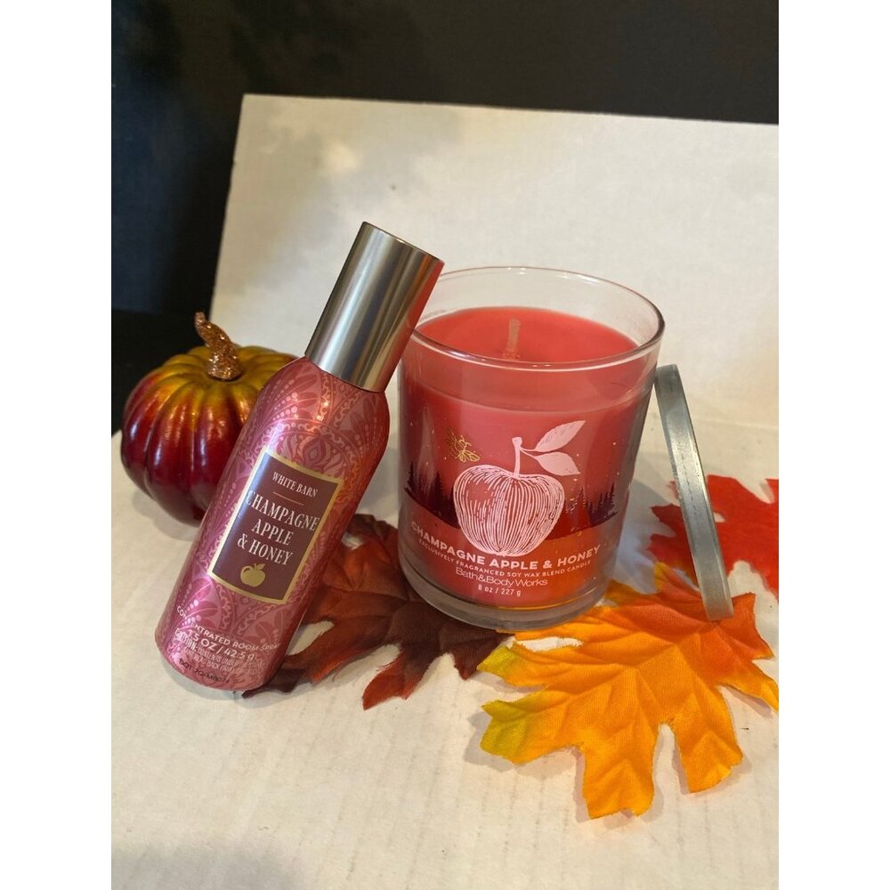 Bath & Body Works “Champagne Apple & Honey” New Room Spray & Candle